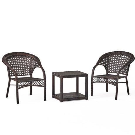 Broward Outdoor 3-piece Wicker Bistro Chat Set by Christopher Knight Home