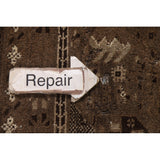 Brown Balouch Persian Antique Area Rug Hand-knotted Wool Carpet - 3'10" x 6'0"