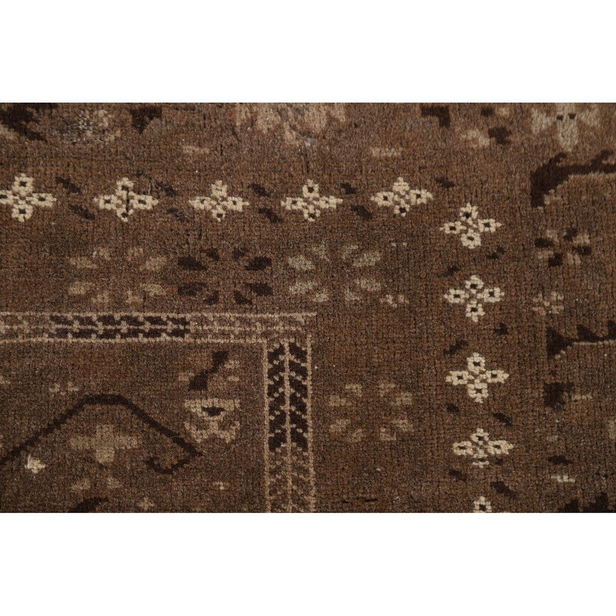 Brown Balouch Persian Antique Area Rug Hand-knotted Wool Carpet - 3'10" x 6'0"
