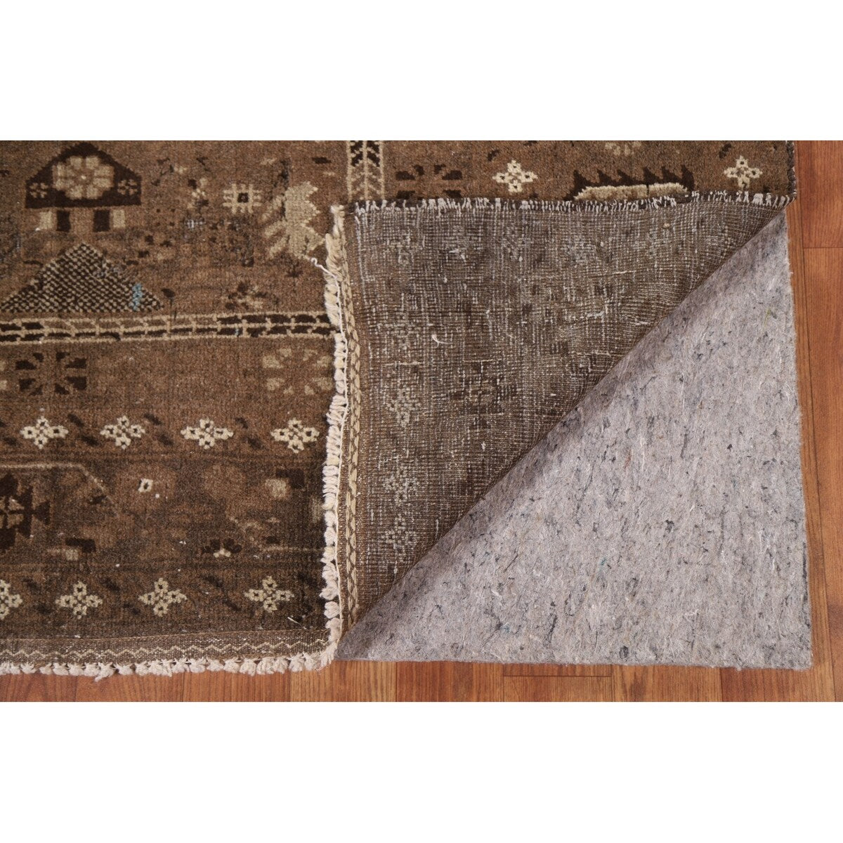 Brown Balouch Persian Antique Area Rug Hand-knotted Wool Carpet - 3'10" x 6'0"
