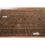 Brown Balouch Persian Antique Area Rug Hand-knotted Wool Carpet - 3'10" x 6'0"