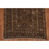 Brown Balouch Persian Antique Area Rug Hand-knotted Wool Carpet - 3'10" x 6'0"