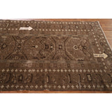 Brown Balouch Persian Antique Area Rug Hand-knotted Wool Carpet - 3'10" x 6'0"
