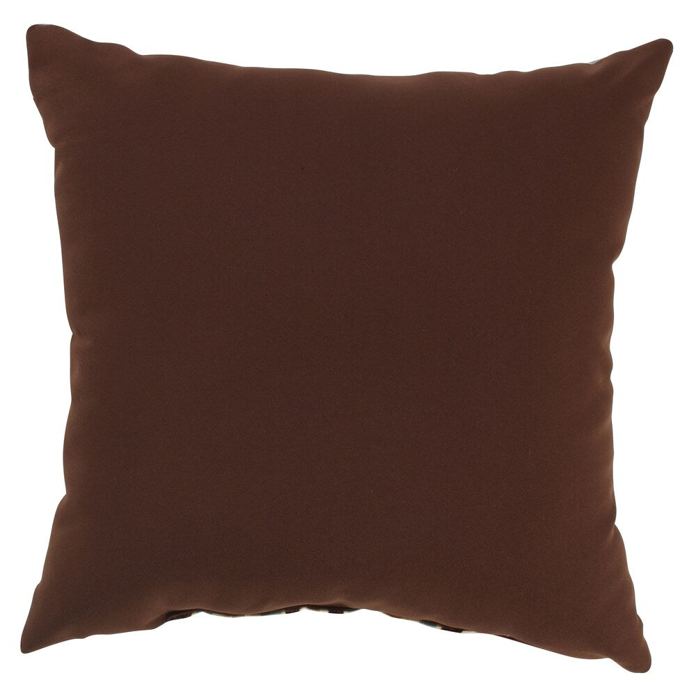 Brown/ Blue Velvet Circles Throw Pillow