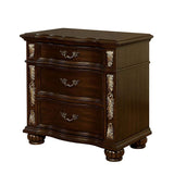 Solid wood 3-Drawers Decorative Detail Brass Arch Pull