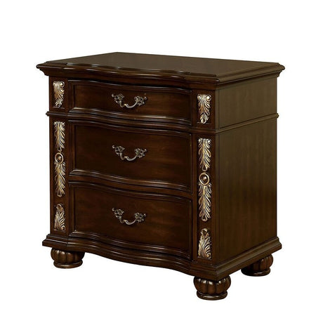 Solid wood 3-Drawers Decorative Detail Brass Arch Pull