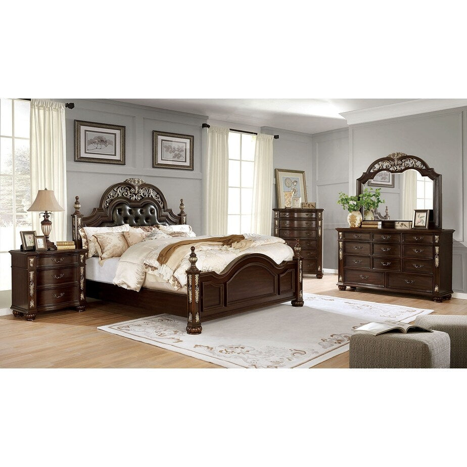 Solid wood 3-Drawers Decorative Detail Brass Arch Pull