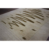 Brown Crayon Scribble Ivory Gabbeh Hand-knotted Wool Area Rug (6' x 10')
