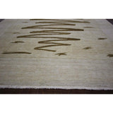 Brown Crayon Scribble Ivory Gabbeh Hand-knotted Wool Area Rug (6' x 10')