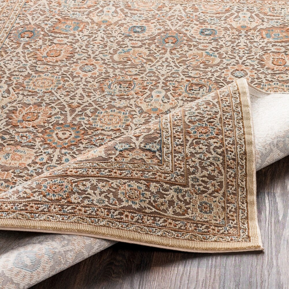 Brown Elegant Traditional Area Rug (5'3" x 7'3") - 5'3" x 7'3"