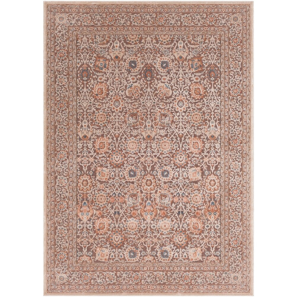 Brown Elegant Traditional Area Rug (5'3" x 7'3") - 5'3" x 7'3"