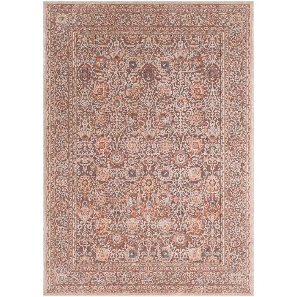 Brown Elegant Traditional Area Rug (5'3" x 7'3") - 5'3" x 7'3"