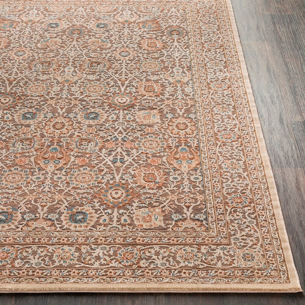 Brown Elegant Traditional Area Rug (5'3" x 7'3") - 5'3" x 7'3"
