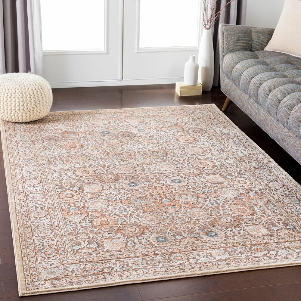 Brown Elegant Traditional Area Rug (5'3" x 7'3") - 5'3" x 7'3"