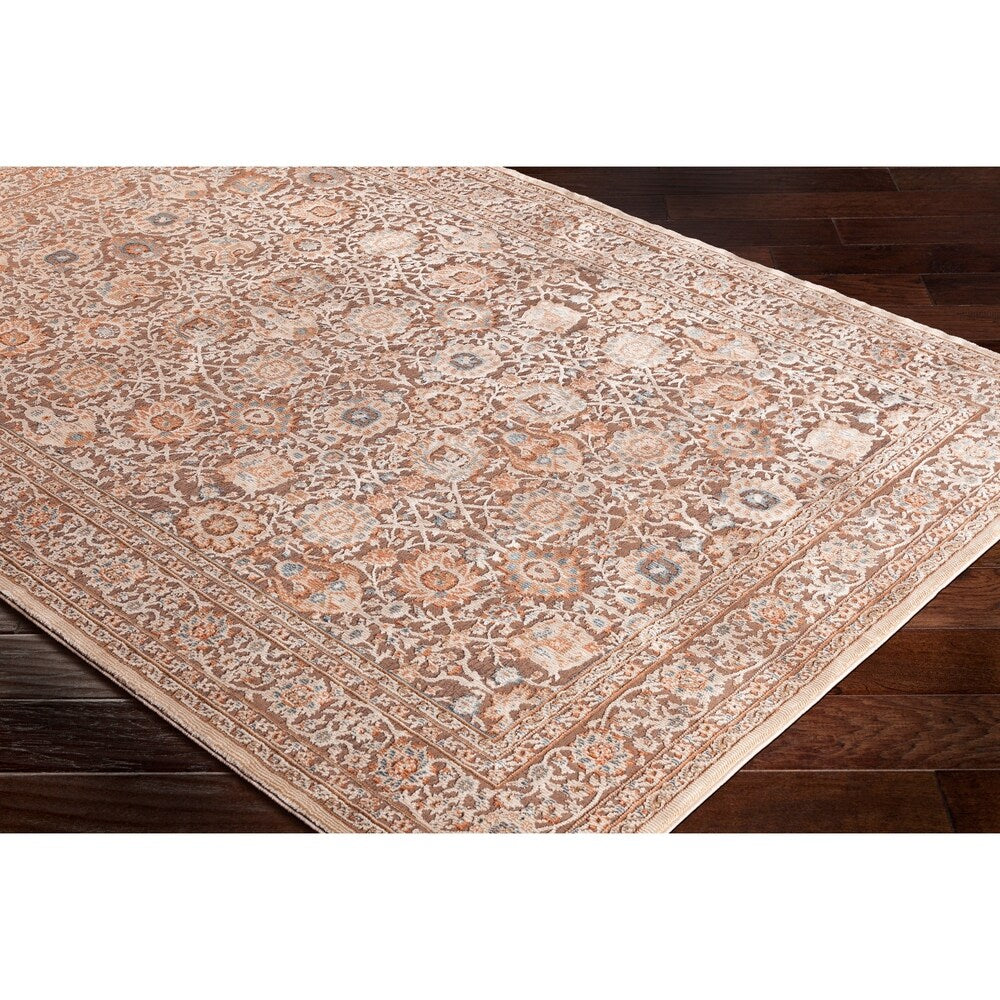 Brown Elegant Traditional Area Rug (5'3" x 7'3") - 5'3" x 7'3"