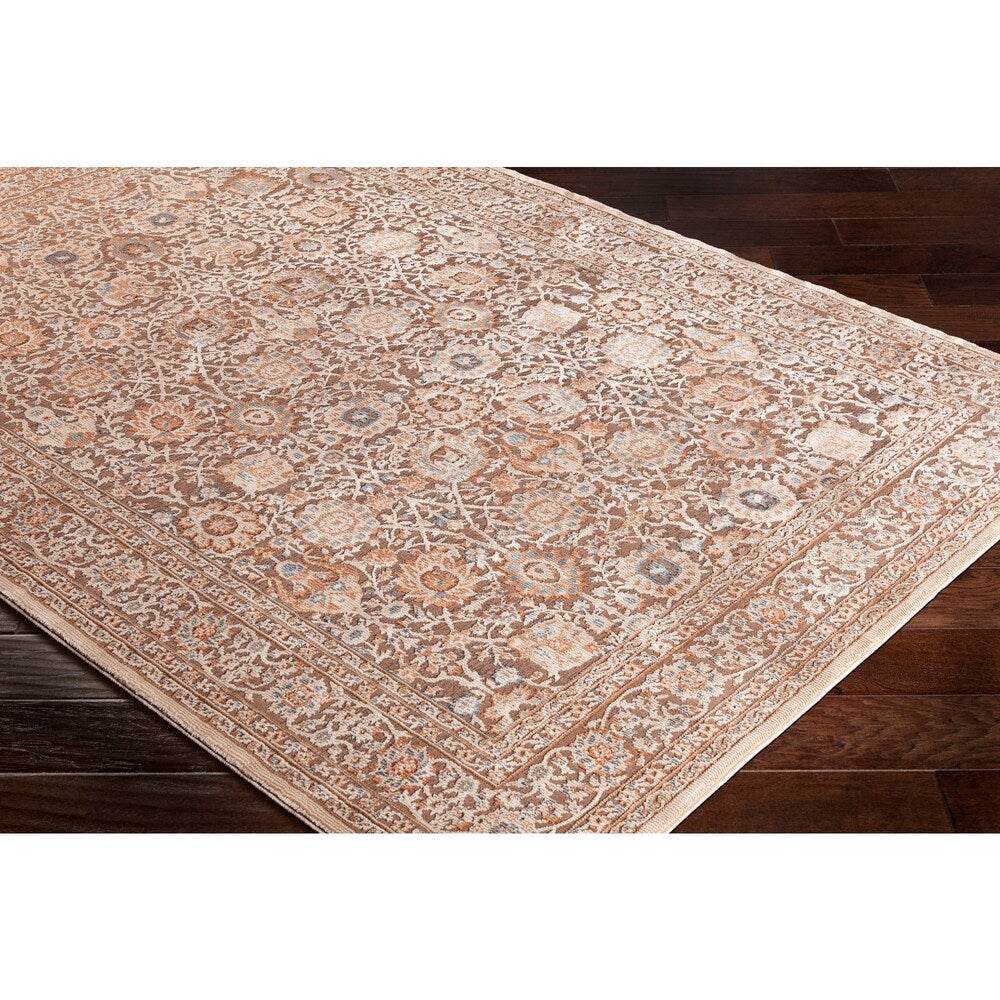 Brown Elegant Traditional Area Rug (5'3" x 7'3") - 5'3" x 7'3"