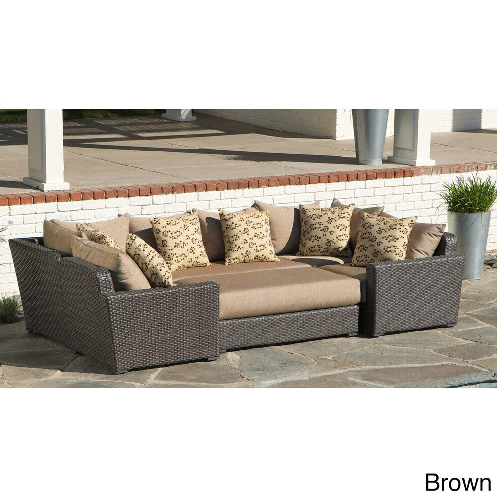 Sandy Beige 6-piece Sunbrella Deep Seating Modular Patio Set