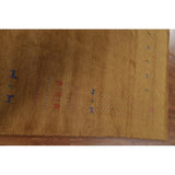 Brown Gold Gabbeh Indian Area Rug Handmade Wool Carpet - 7'11"x 9'11"