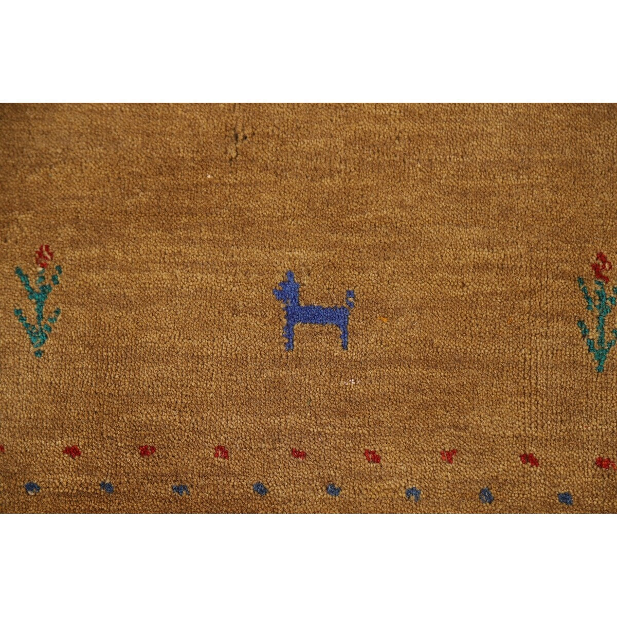 Brown Gold Gabbeh Indian Area Rug Handmade Wool Carpet - 7'11"x 9'11"