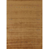 Brown Gold Gabbeh Indian Area Rug Handmade Wool Carpet - 7'11"x 9'11"