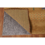 Brown Gold Gabbeh Indian Area Rug Handmade Wool Carpet - 7'11"x 9'11"