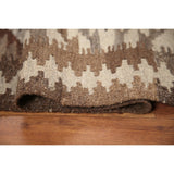 Brown Kilim Southwestern Oriental Area Rug Hand-woven Wool Carpet - 4'6"x 6'3"