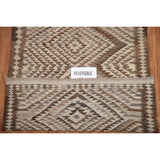 Brown Kilim Southwestern Oriental Area Rug Hand-woven Wool Carpet - 4'6"x 6'3"