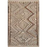 Brown Kilim Southwestern Oriental Area Rug Hand-woven Wool Carpet - 4'6"x 6'3"