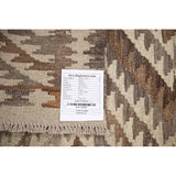 Brown Kilim Southwestern Oriental Area Rug Hand-woven Wool Carpet - 4'6"x 6'3"