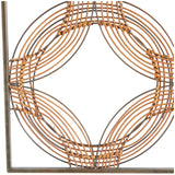 Brown Metal Quatrefoil Geometric Wall Decor with Black Frame