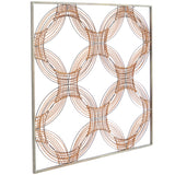 Brown Metal Quatrefoil Geometric Wall Decor with Black Frame