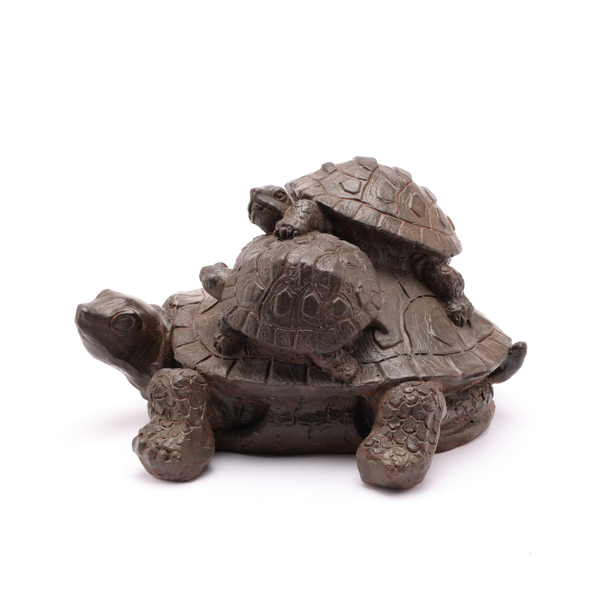 Brown MgO Indoor or Outdoor Turtle Family Garden Statue