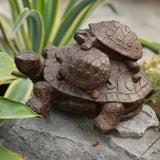 Brown MgO Indoor or Outdoor Turtle Family Garden Statue