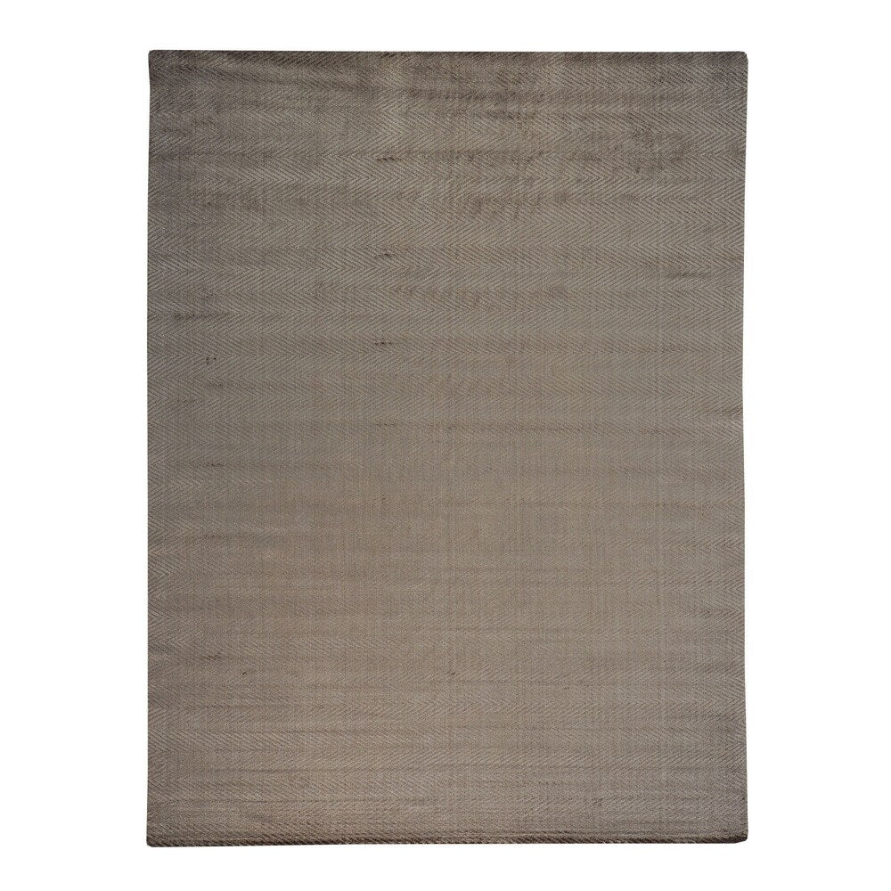Brown Modern Hand-loomed Rayon from Bamboo Silk Oriental Area Rug (8'9 x 11'7)