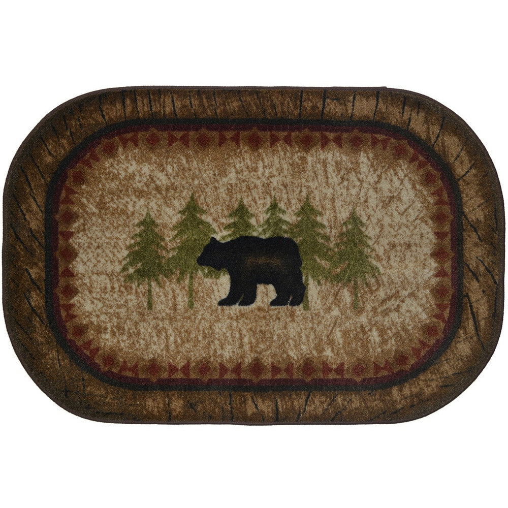 Cozy Cabin Birch Bear Washable Accent Rug
