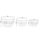 Brown Outdoor Rustic Half Barrel Flower Garden Planter Bowl, Plastic