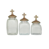 Brown Polystone Traditional Decorative Jars ( Set of 3) - S/3 15", 13", 11"H