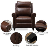 Brown Small Space Genuine Leather Manual Recliner