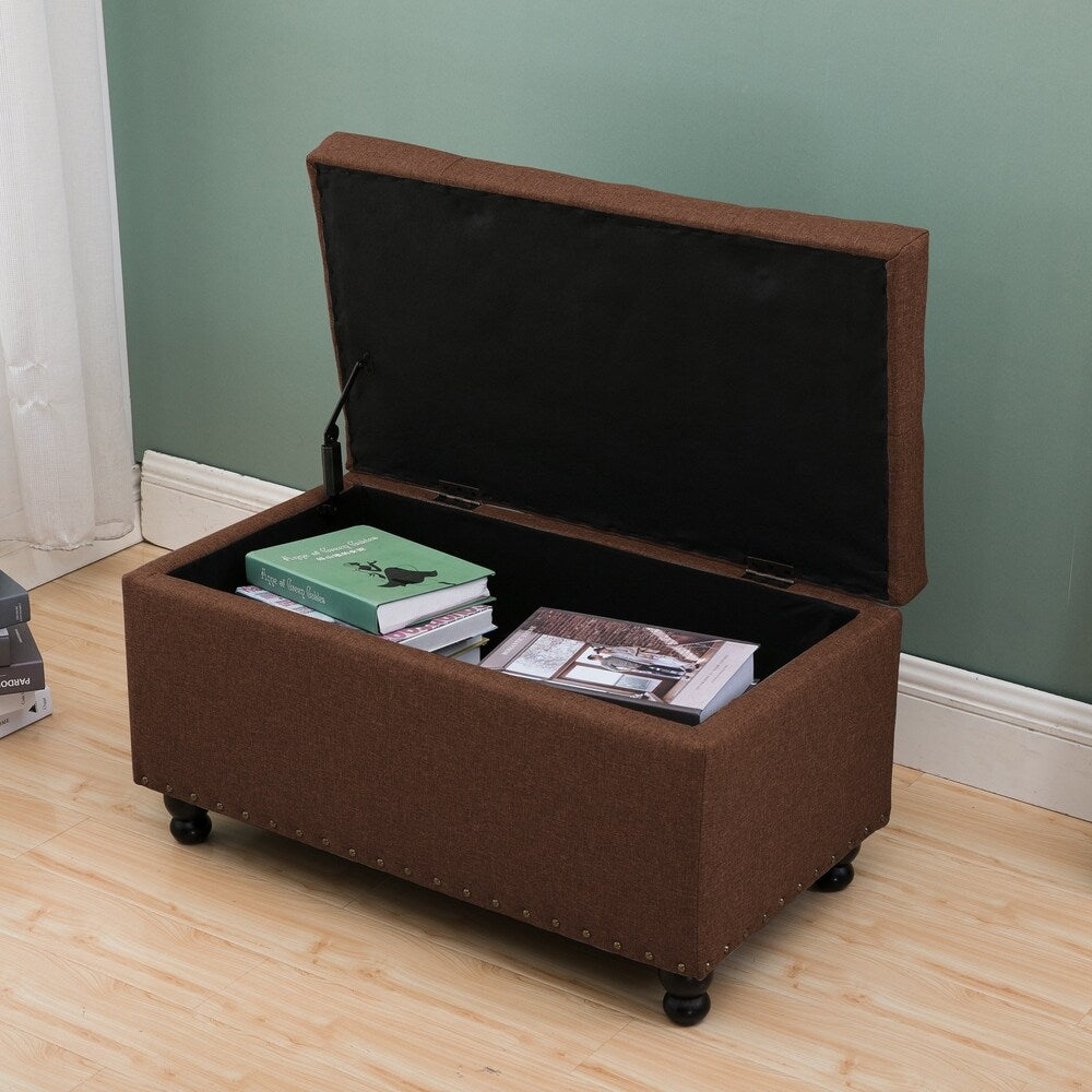Brown Storage Ottoman