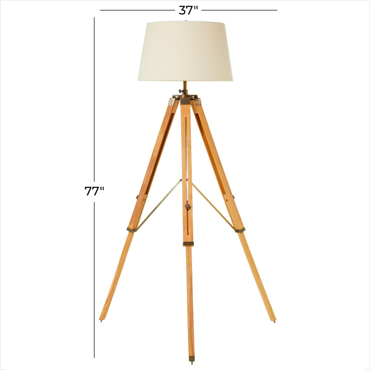 Brown Teak Industrial Floor Lamp 77 x 37 x 37 - 37 x 37 x 77 Round