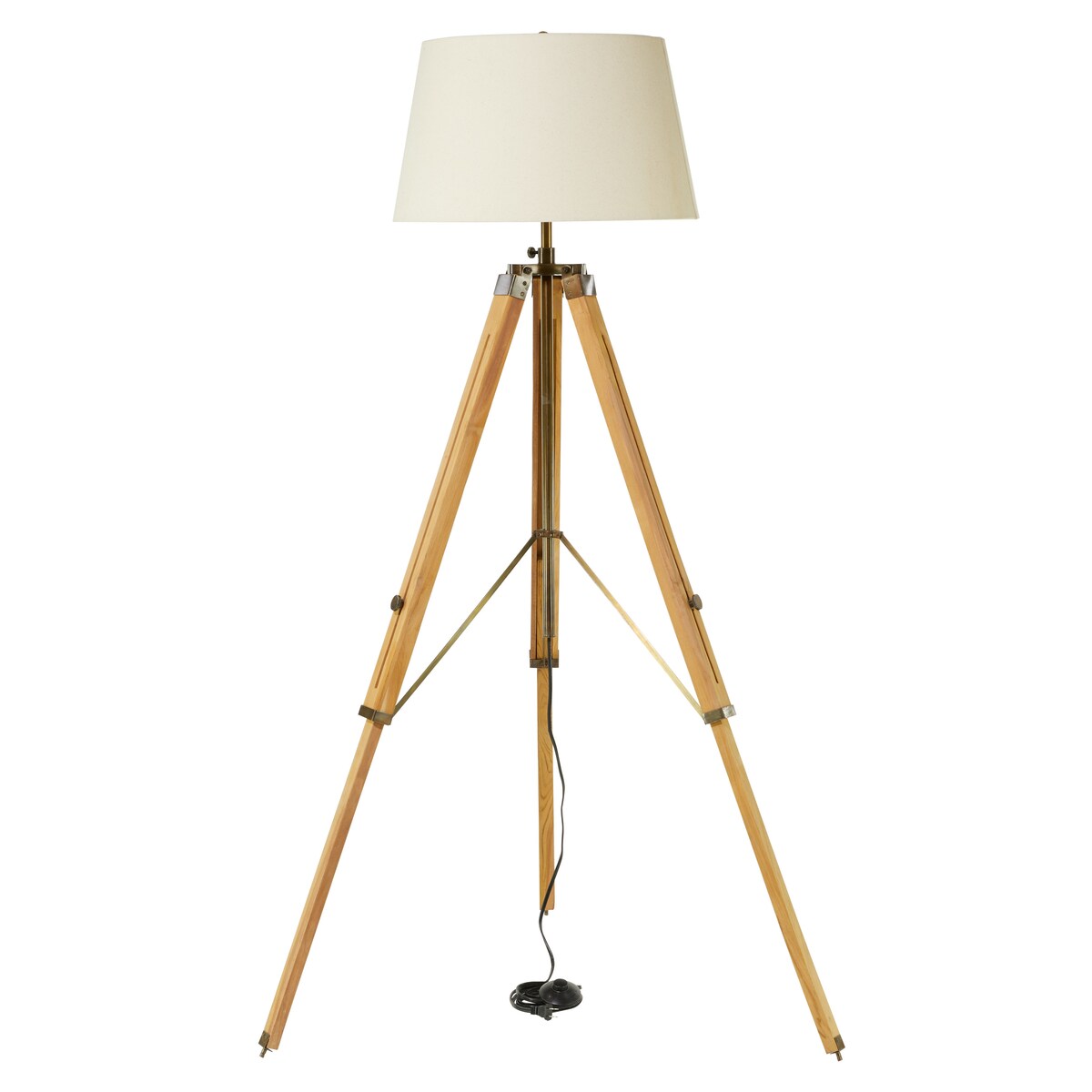 Brown Teak Industrial Floor Lamp 77 x 37 x 37 - 37 x 37 x 77 Round