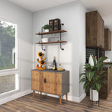 Brown Teak Wood Curved Tree Shaped 6 Bottle Wine Rack
