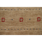 Brown Tribal Gabbeh Area Rug Hand-Knotted Wool Carpet - 8'2"x 9'8"
