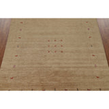Brown Tribal Gabbeh Area Rug Hand-Knotted Wool Carpet - 8'2"x 9'8"