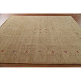 Brown Tribal Gabbeh Area Rug Hand-Knotted Wool Carpet - 8'2"x 9'8"