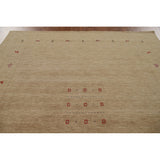 Brown Tribal Gabbeh Area Rug Hand-Knotted Wool Carpet - 8'2"x 9'8"