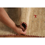 Brown Tribal Gabbeh Area Rug Hand-Knotted Wool Carpet - 8'2"x 9'8"