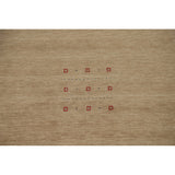 Brown Tribal Gabbeh Area Rug Hand-Knotted Wool Carpet - 8'2"x 9'8"