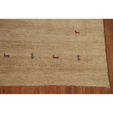 Brown Tribal Gabbeh Area Rug Hand-Knotted Wool Carpet - 8'2"x 9'8"