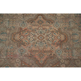 Brown Vintage Tabriz Persian Area Rug Hand-Knotted Wool Carpet - 9'7" x 12'10"